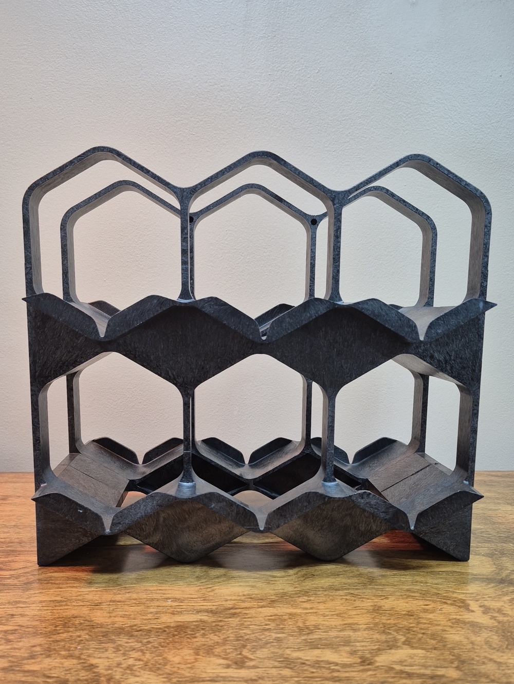 ORNAPRESS Vintage 1960s MCM Modular Geometric Wine Rack, Made in Switzerland